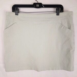 Mario‎ Serrani Italy Womens Striped Skort XL Green White Stretch Lined Pockets